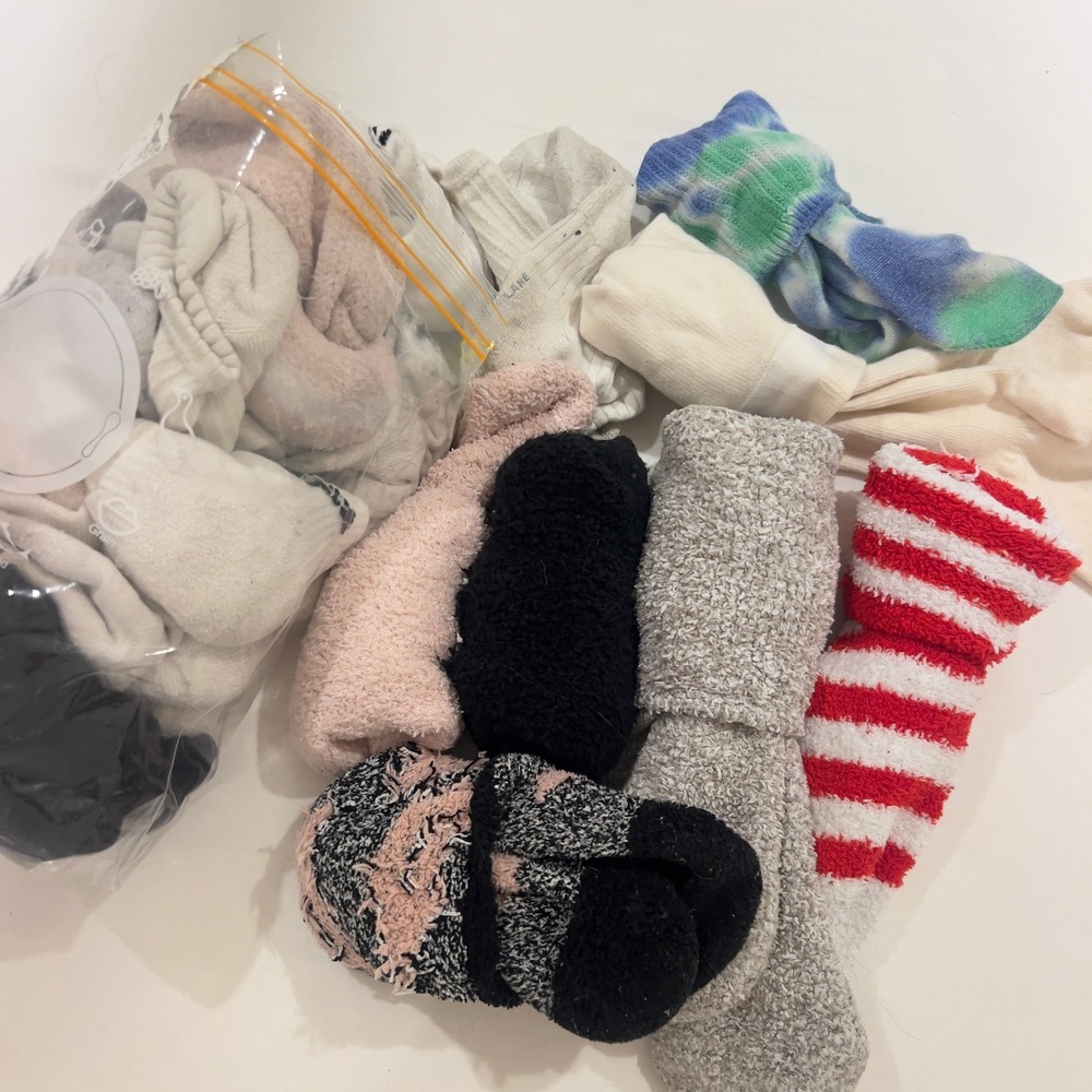 Mixed Lot Womens Socks Fuzzy‎ Crew Tie Dye Striped Assorted Bulk 15+ Pairs